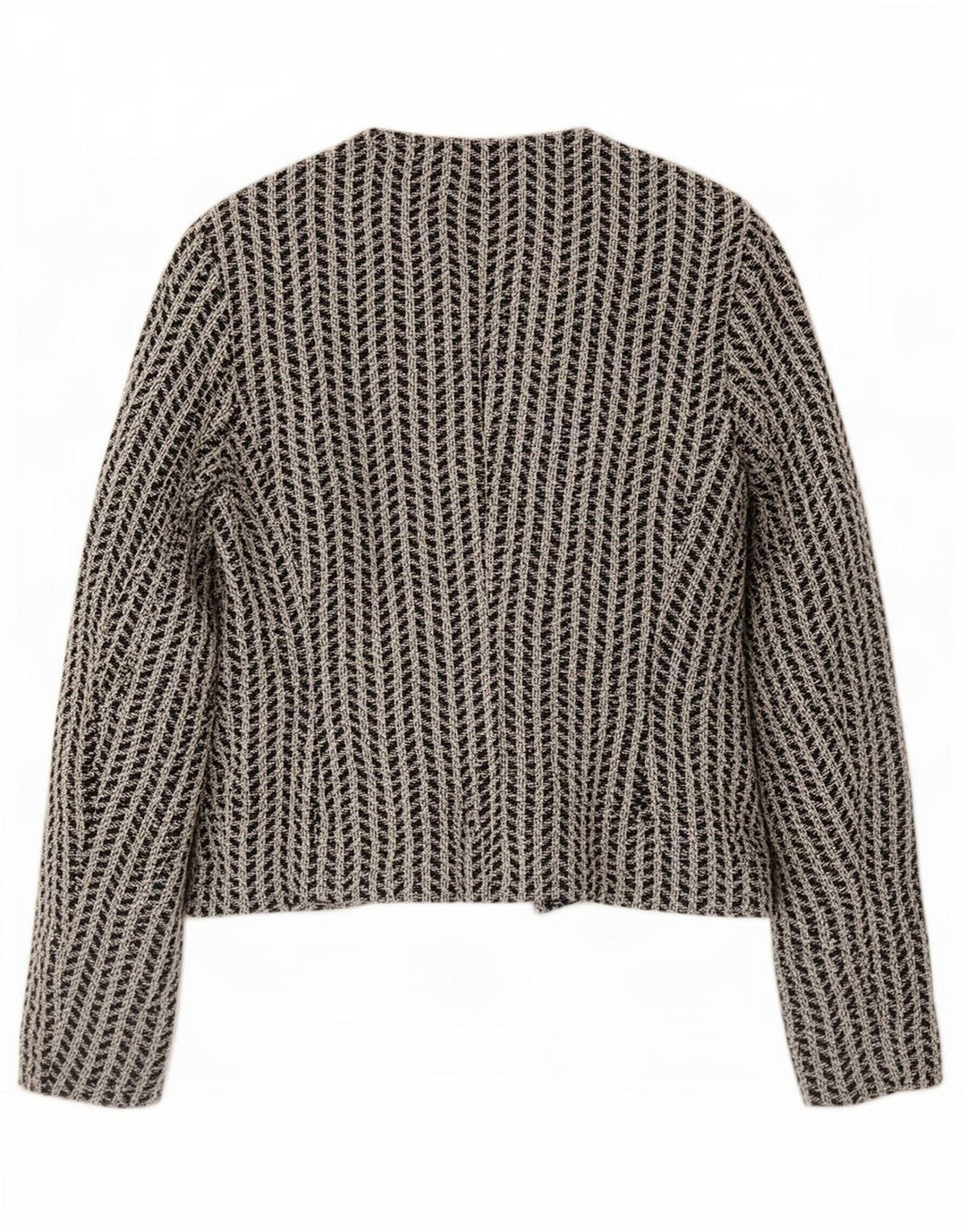 Hugo Boss Chaqueta tipo blazer abierta extragrande para mujer UK 10 Small Black Geométrico