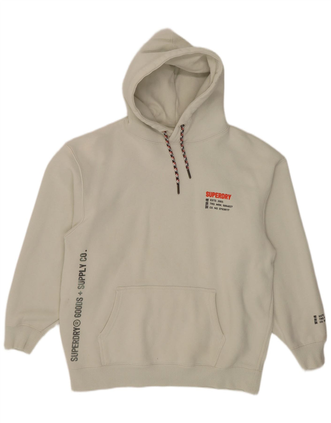 Superdry Jersey con capucha y estampado gráfico de algodón blanco mediano para hombre