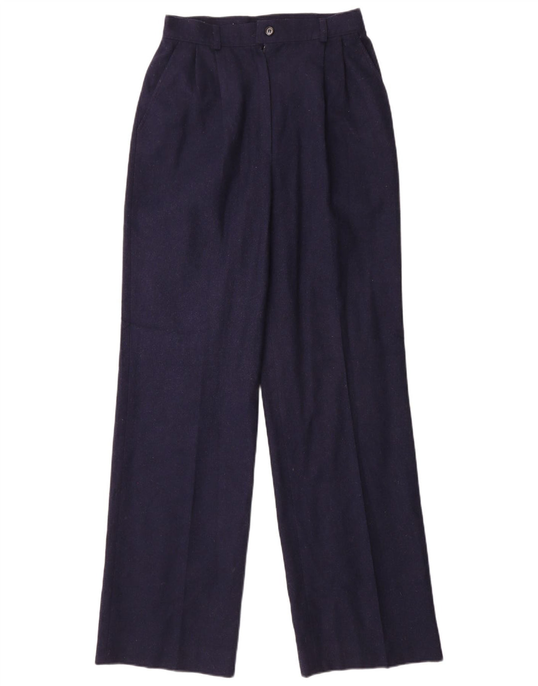 Pantalón chino con pinzas Pendleton para mujer W26 L32 Lana virgen azul marino