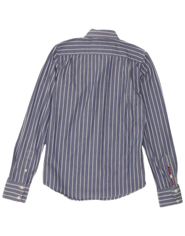 Camisa Superdry Hombre De Algodón A Rayas Azul Medio