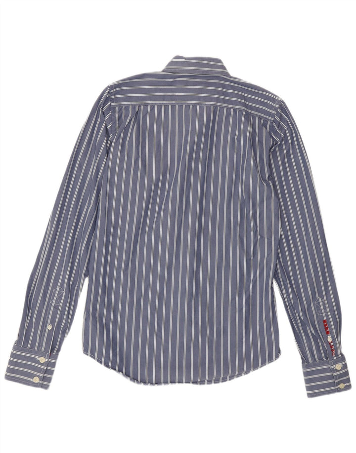 Camisa Superdry Hombre De Algodón A Rayas Azul Medio
