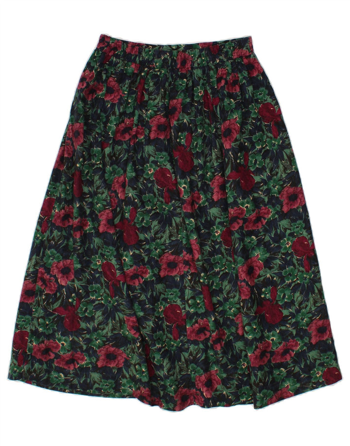 ST. BERNARD Womens Pleated Skirt UK 12 Medium W30 Multicoloured Floral Vintage St. Bernard and Second-Hand St. Bernard from Messina Hembry 