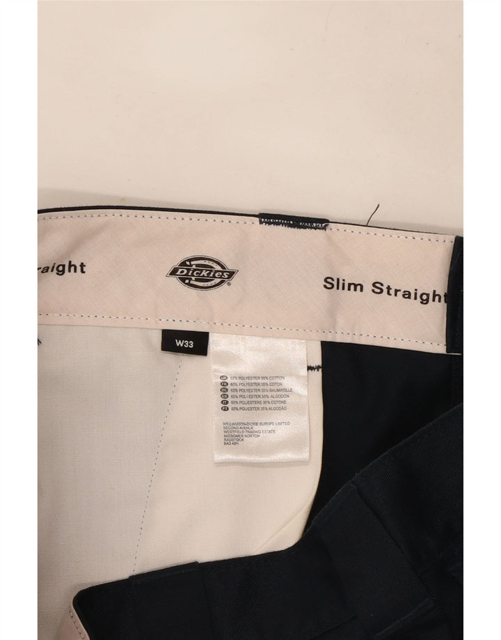DICKIES Pantalones cortos chinos para hombre W33 Poliéster azul marino medio