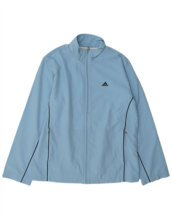 Adidas Mujer Chándal Top Chaqueta UK 12 Medio Azul Poliéster