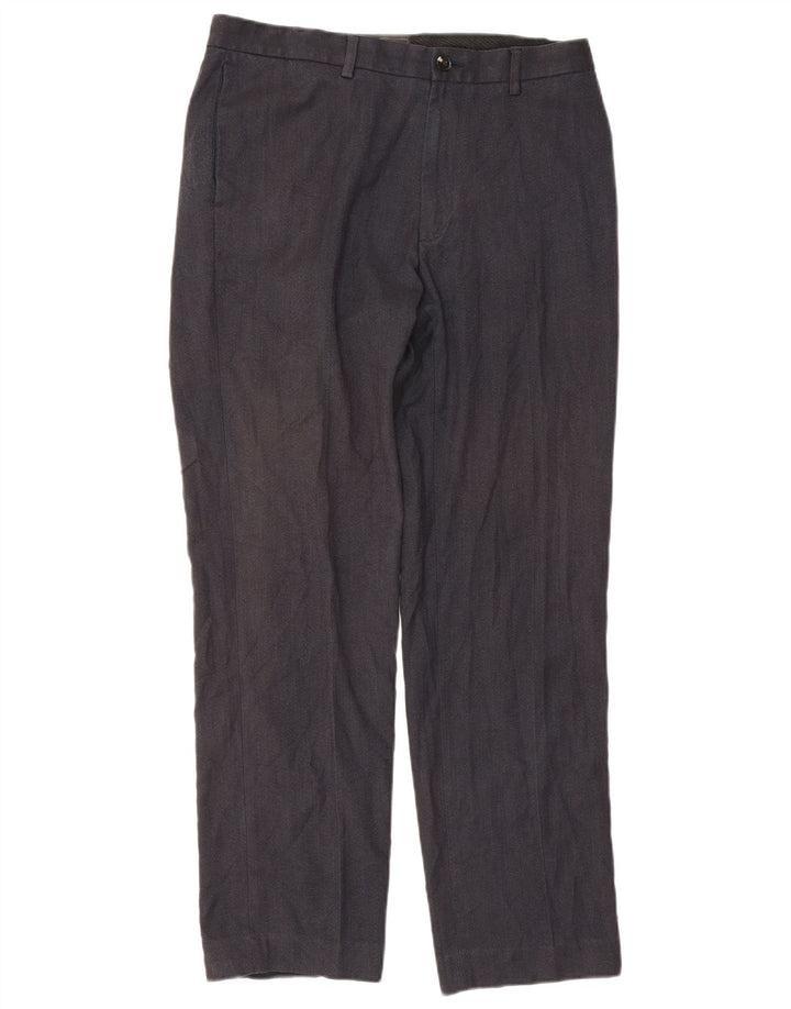 Marks & Spencer Pantalones casuales de corte regular para hombre W34 L31 Azul marino