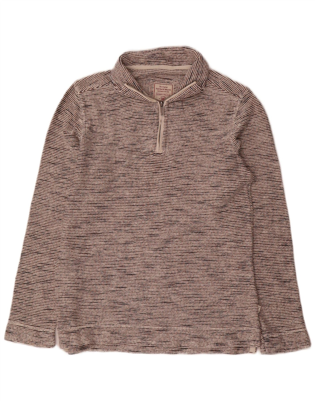 Sudadera con cuello y cremallera para hombre de Fat Face Jersey pequeño de algodón moteado en gris
