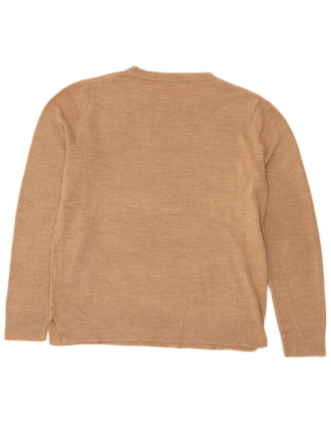 Marks & Spencer Suéter de cuello redondo para mujer UK 44 Acrílico beige medio