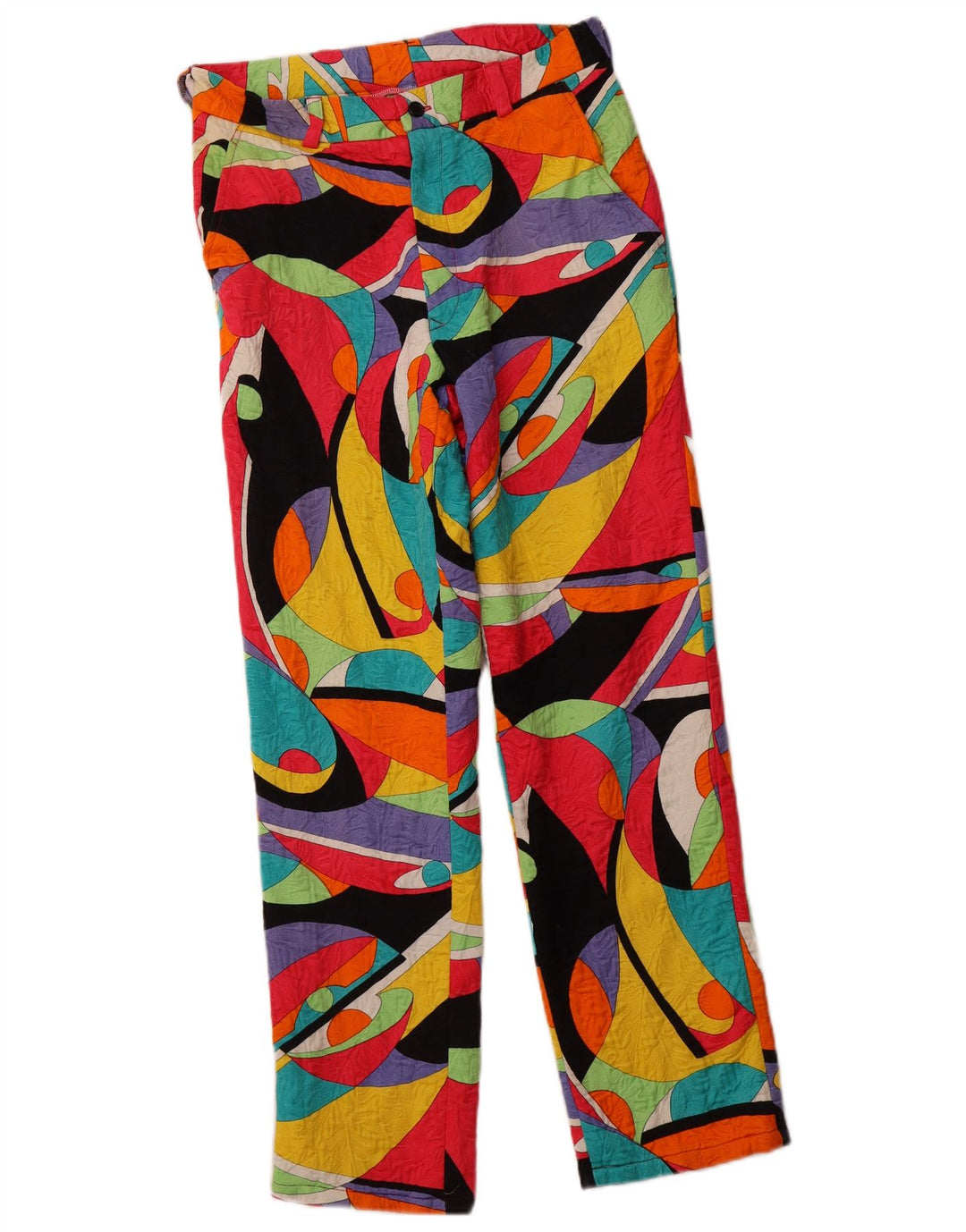 VINTAGE Pantalones chinos de cintura alta para mujer IT 46 Grande W30 L28 Multicolor