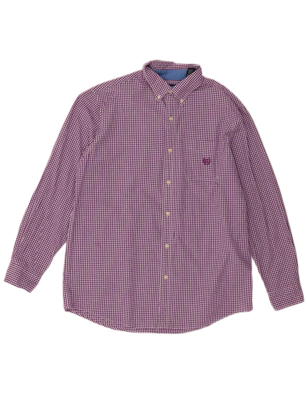Chaps Camisa para hombre grande de algodón a cuadros morado