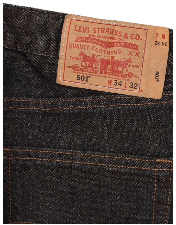 LEVI'S Jeans rectos 501 para hombre W34 L30 Algodón azul marino