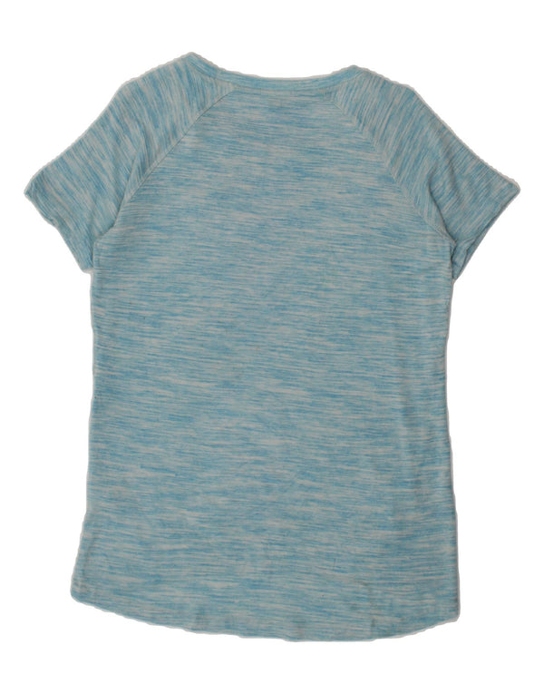 CHAMPION Womens T-Shirt Top UK 10 Small Blue Flecked Viscose