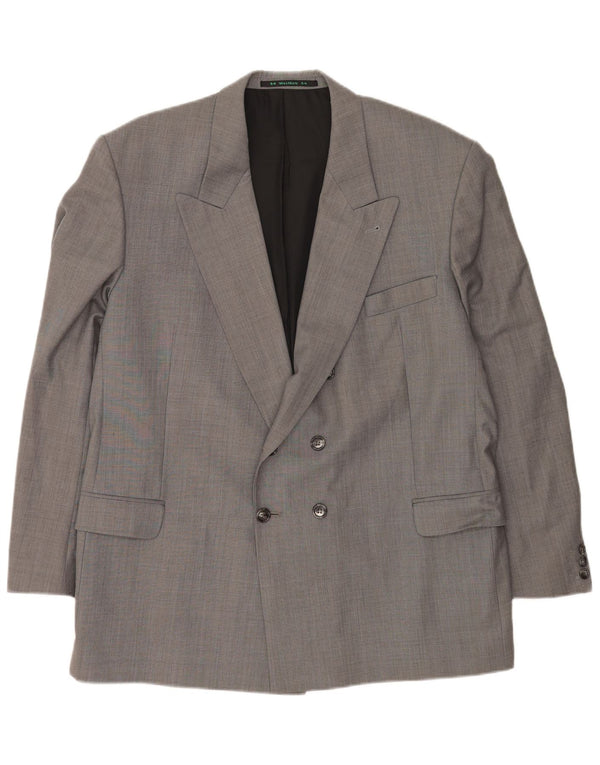 C & A Chaqueta tipo blazer con doble botonadura para hombre IT 54 2XL Poliéster gris