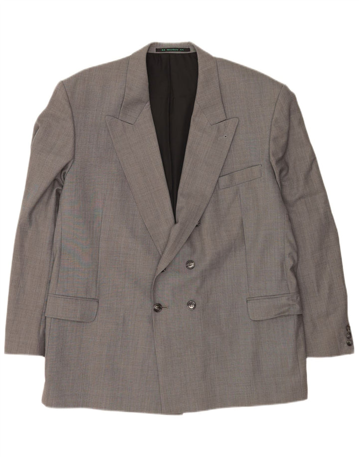 C & A Chaqueta tipo blazer con doble botonadura para hombre IT 54 2XL Poliéster gris