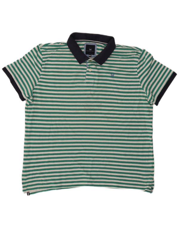 CREW CLOTHING Polo para hombre 2XL Algodón a rayas verdes