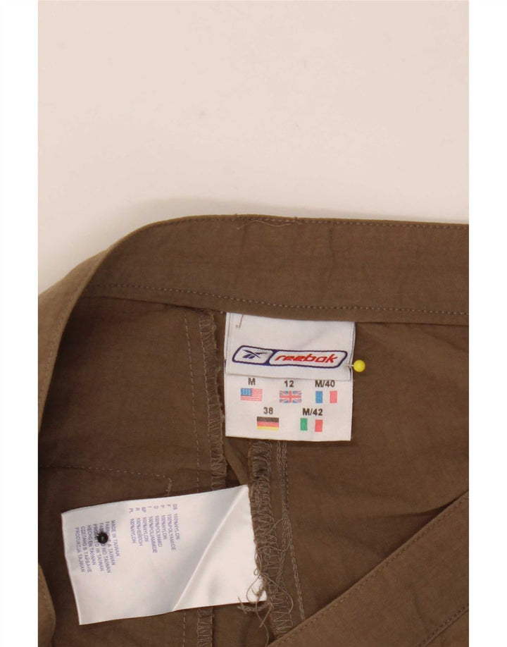 Reebok Pantalones cortos de senderismo para mujer UK 12 Medium W28 Marrón Poliamida