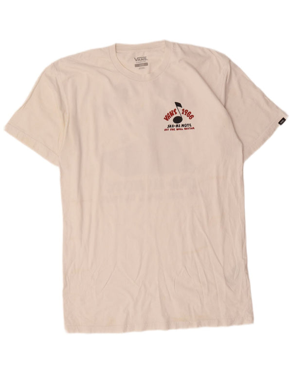 Vans Camiseta con gráfico de ajuste clásico para hombre Top grande de algodón blanco