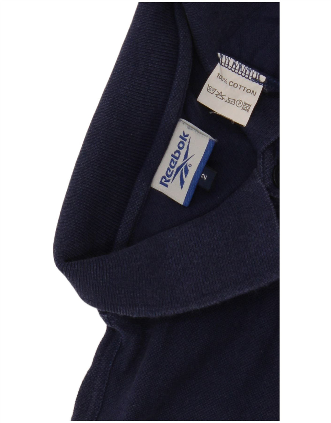 Polo Reebok Hombre Mediano Azul Marino Algodón