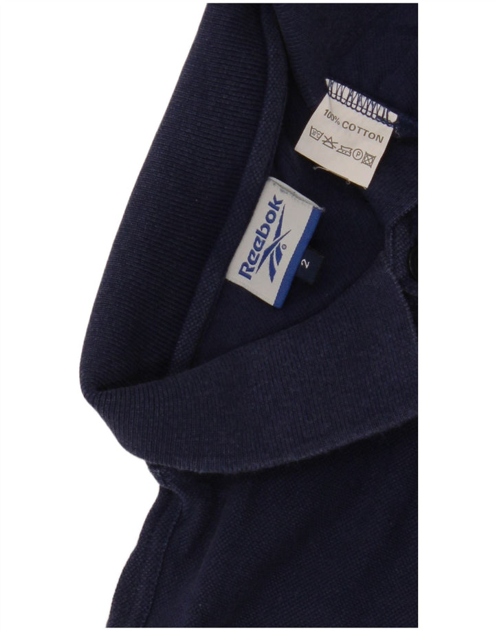 Polo Reebok Hombre Mediano Azul Marino Algodón