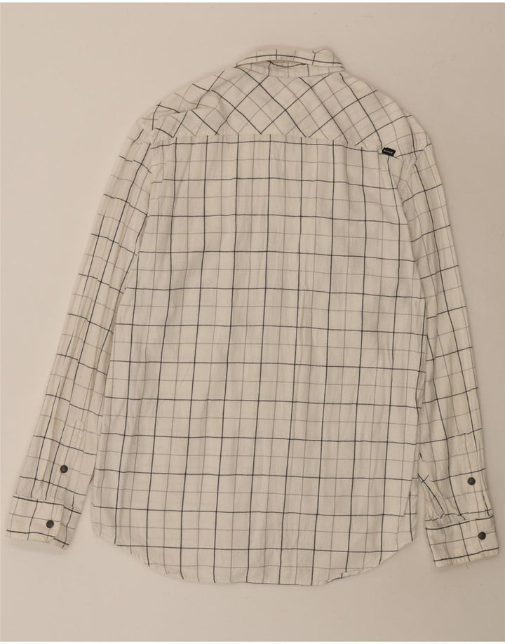 Camisa Hurley Hombre Grande A Cuadros Blancos De Algodón