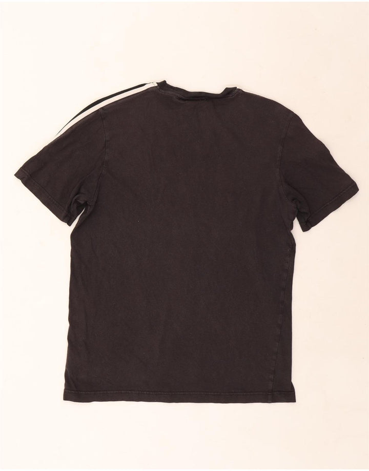 Adidas - Camiseta gráfica para hombre, talla pequeña, algodón negro