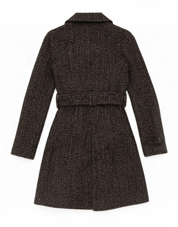 Zara Mujer Abrigo De Doble Botonadura UK 10 Small Grey Herringbone