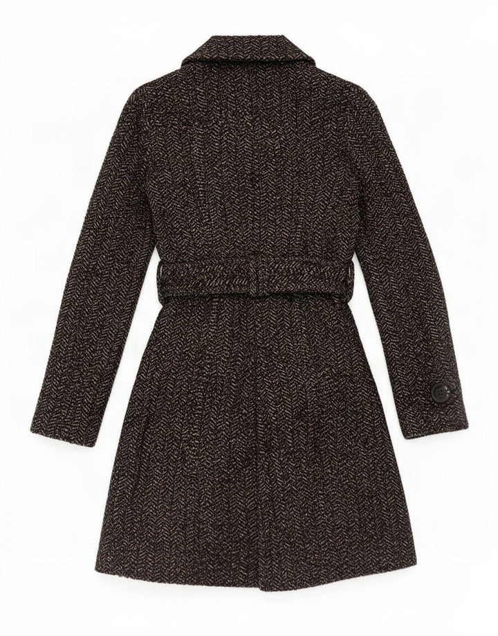 Zara Mujer Abrigo De Doble Botonadura UK 10 Small Grey Herringbone