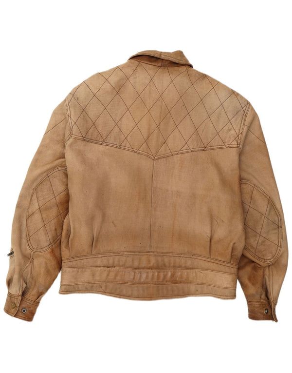 Schuh Chaqueta de cuero para hombre UK 42 XL Cuero marrón