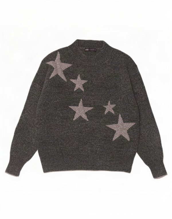 Marks & Spencer Suéter gráfico con cuello alto para mujer UK 6 XS Gris