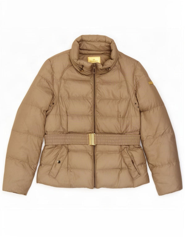 Zara Mujer Chaqueta Acolchada UK 46 Grande Poliéster Beige