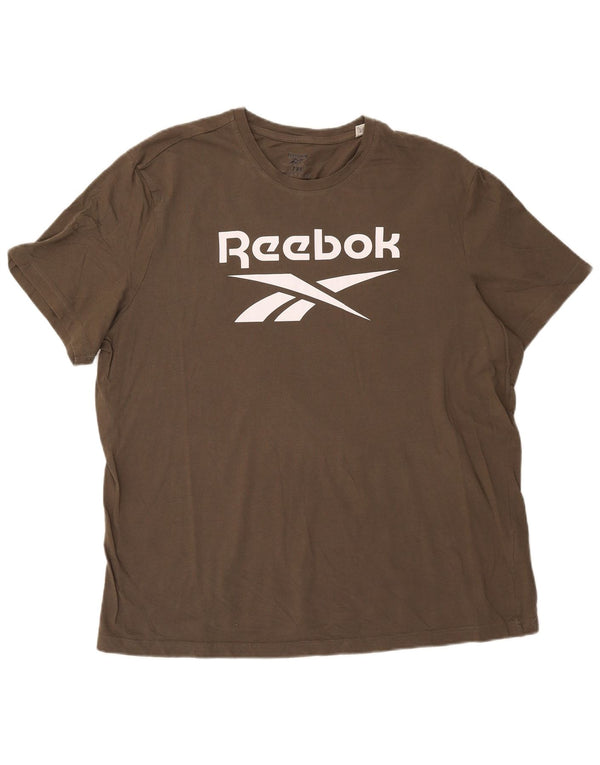 Reebok Camiseta gráfica para hombre Top 2XL Caqui Algodón
