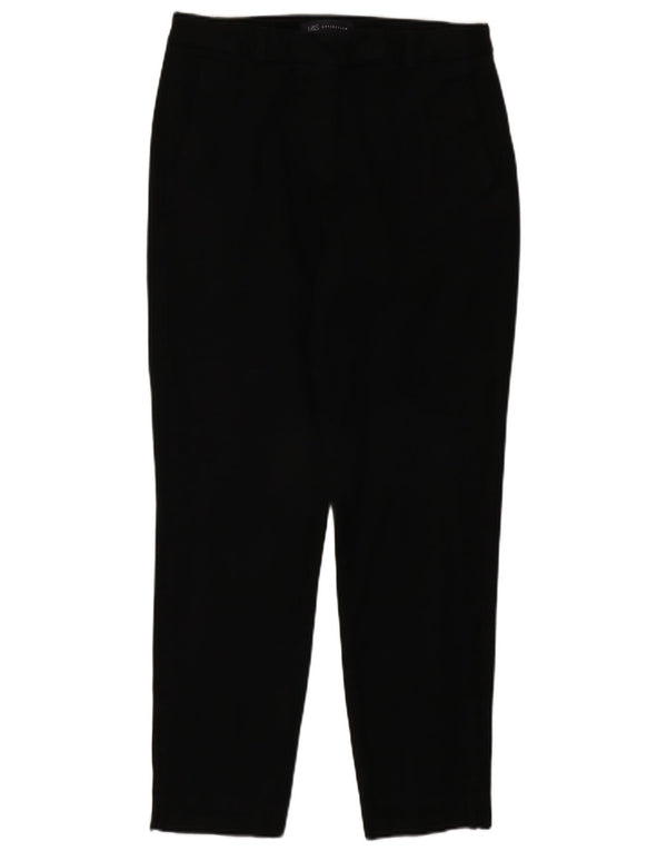 Marks & Spencer Pantalones casuales de cintura alta para mujer UK 10 Small W28 L27 Negro