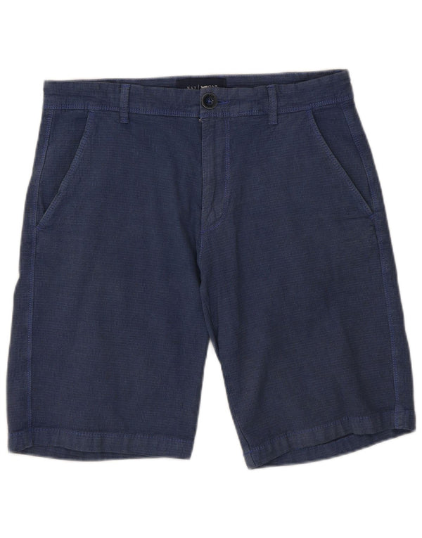 Pantalones cortos chinos Gas para hombre W30 Algodón azul marino mediano