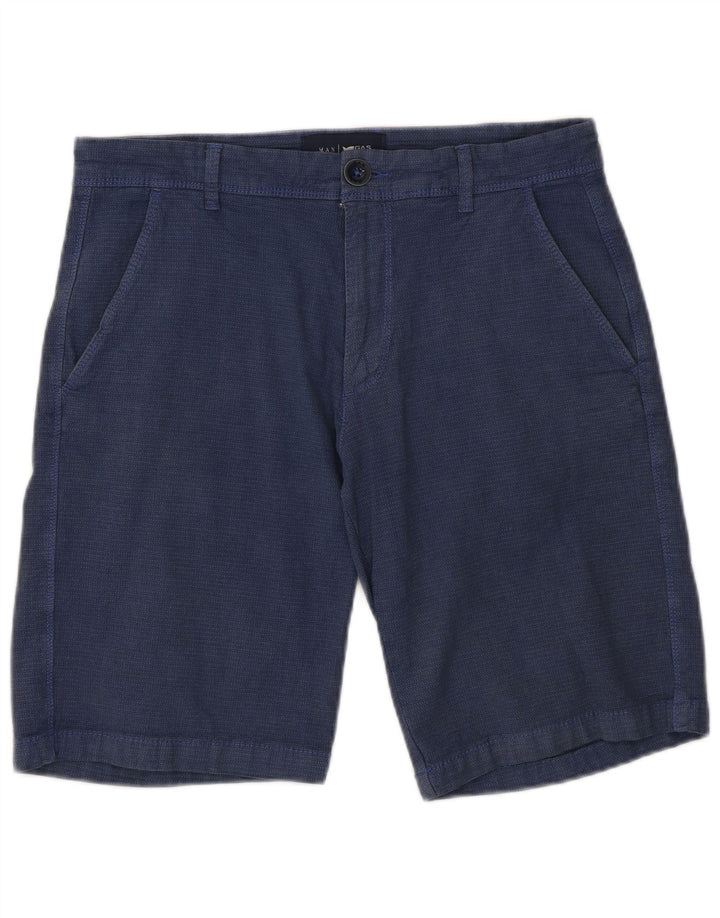 Pantalones cortos chinos Gas para hombre W30 Algodón azul marino mediano