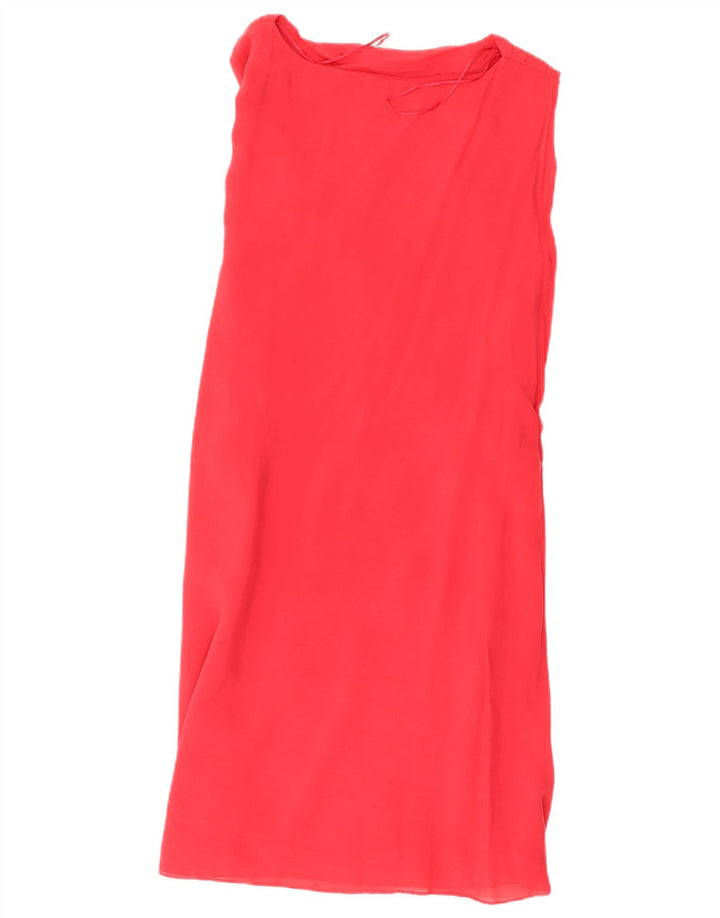 Biba Vestido tubo sin mangas para mujer UK 44 Seda roja mediana