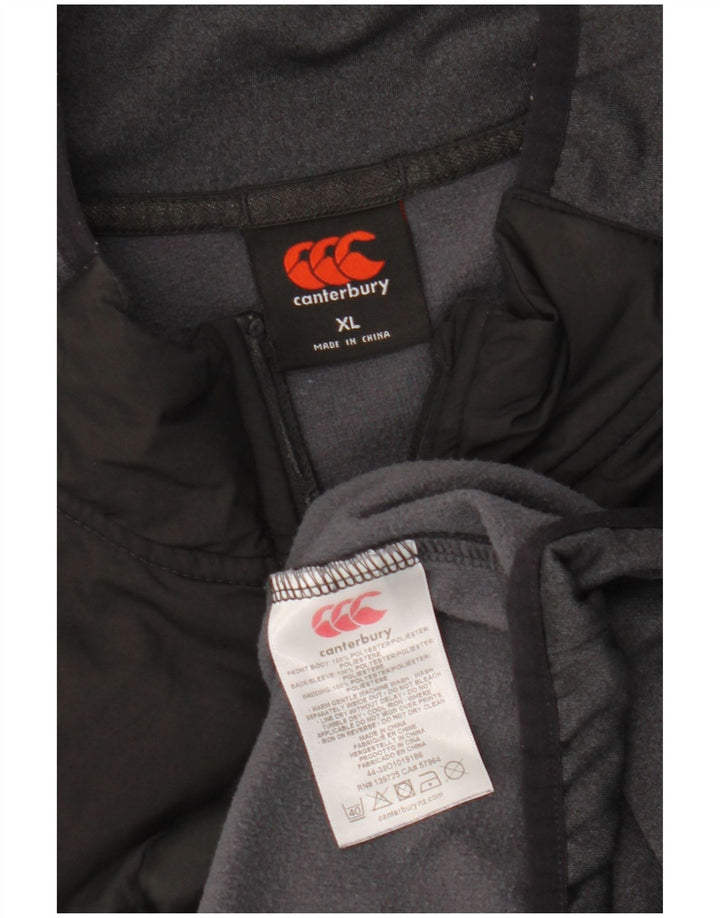 Canterbury Mens Zip Neck Pullover Chándal Top XL Negro Colorblock