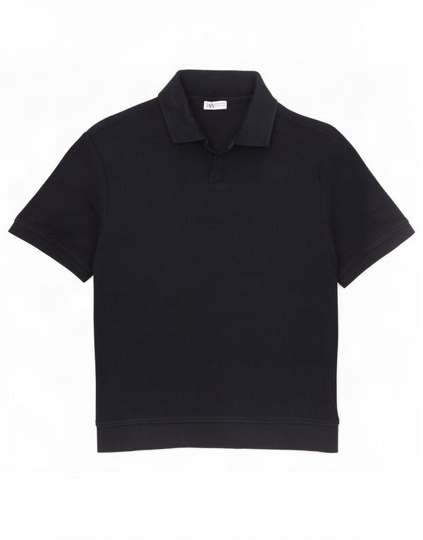 Zara Hombre Polo Polo Medio Azul Marino Algodón