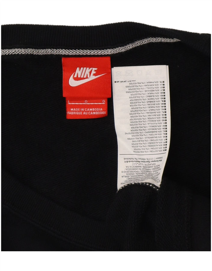 NIKE - Sudadera de manga corta para mujer, talla 40, talla grande, algodón negro