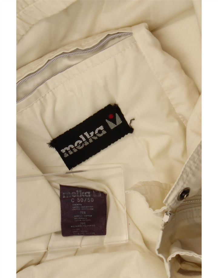 Melka Chaqueta Bomber para Hombre EU 50 Grande Algodón Blanco Roto