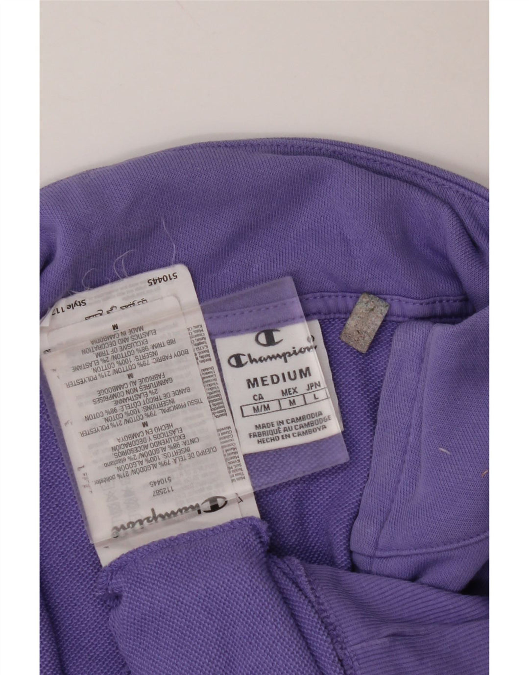 CHAMPION Chaqueta de chándal para mujer Reino Unido 14 Algodón morado mediano