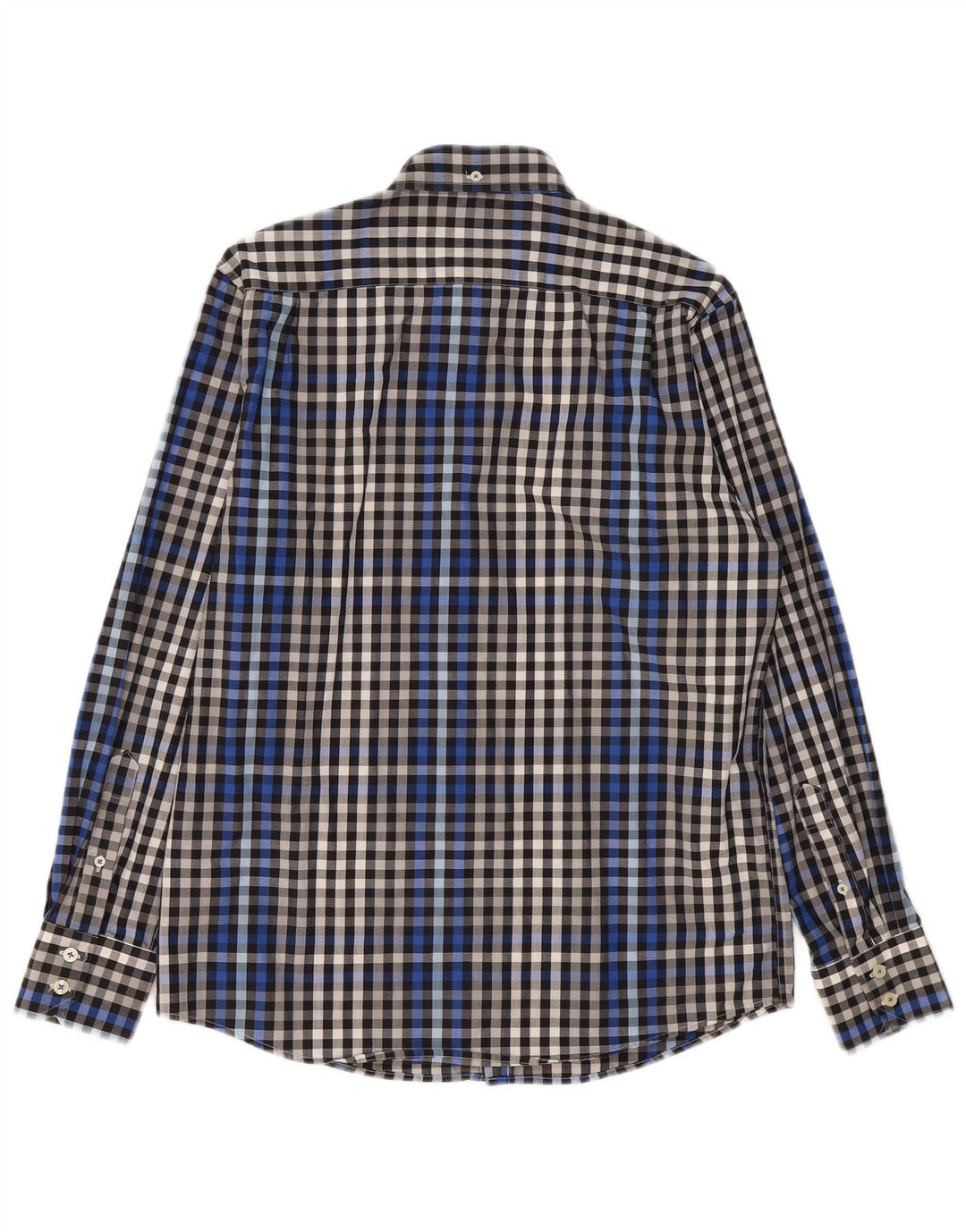 BEN SHERMAN Camisa para hombre Algodón a cuadros azul marino mediano