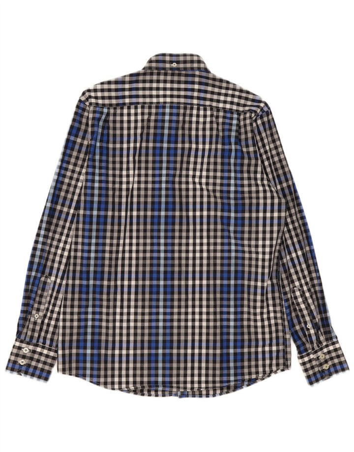 BEN SHERMAN Camisa para hombre Algodón a cuadros azul marino mediano