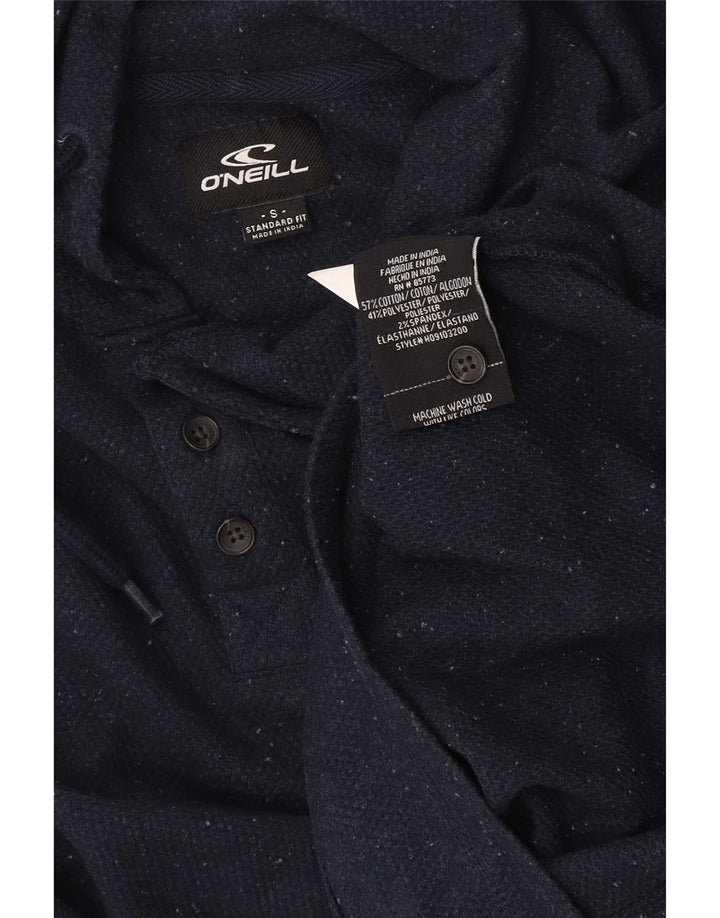 O'Neill - Sudadera con capucha y cuello con botones para hombre, talla pequeña, algodón azul marino