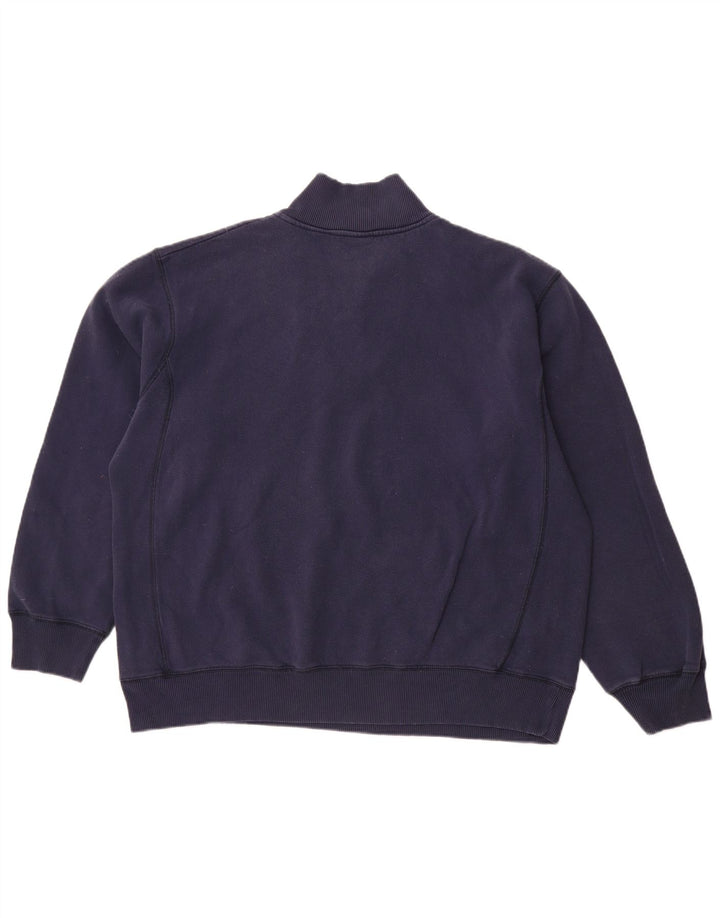 NIKE Sudadera con cremallera y cuello para hombre, talla 45/47, XL, algodón azul marino