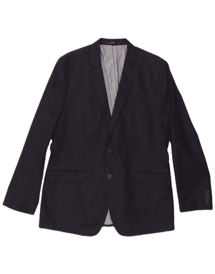 Ben Sherman Chaqueta tipo blazer de 2 botones para hombre UK 44 2XL Algodón azul marino
