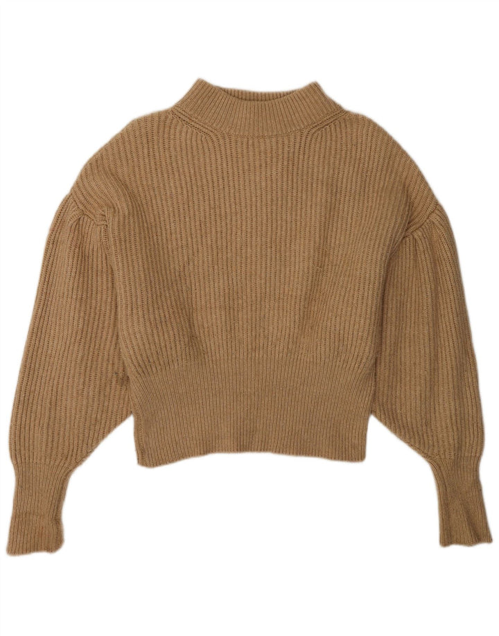 Zara Mujer Oversize Cuello Redondo Jersey Jersey UK 10 Small Marrón