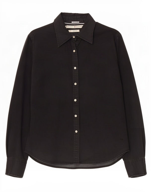 Tommy Hilfiger Camisa Slim Fit para Mujer US 6 Mediana Algodón Negro