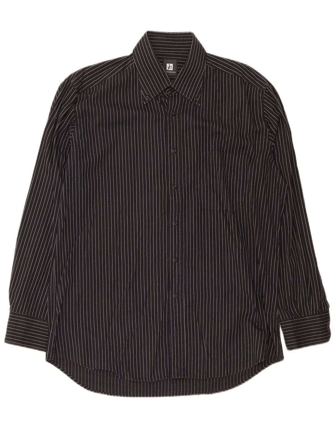 Camisa Roccobarocco Hombre Talla 17 43 XL Algodón Rayas Negras