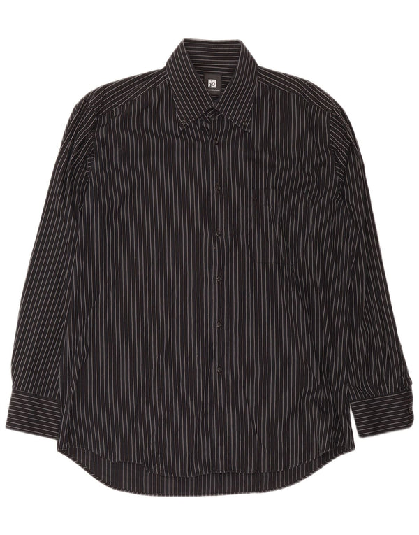 Camisa Roccobarocco Hombre Talla 17 43 XL Algodón Rayas Negras