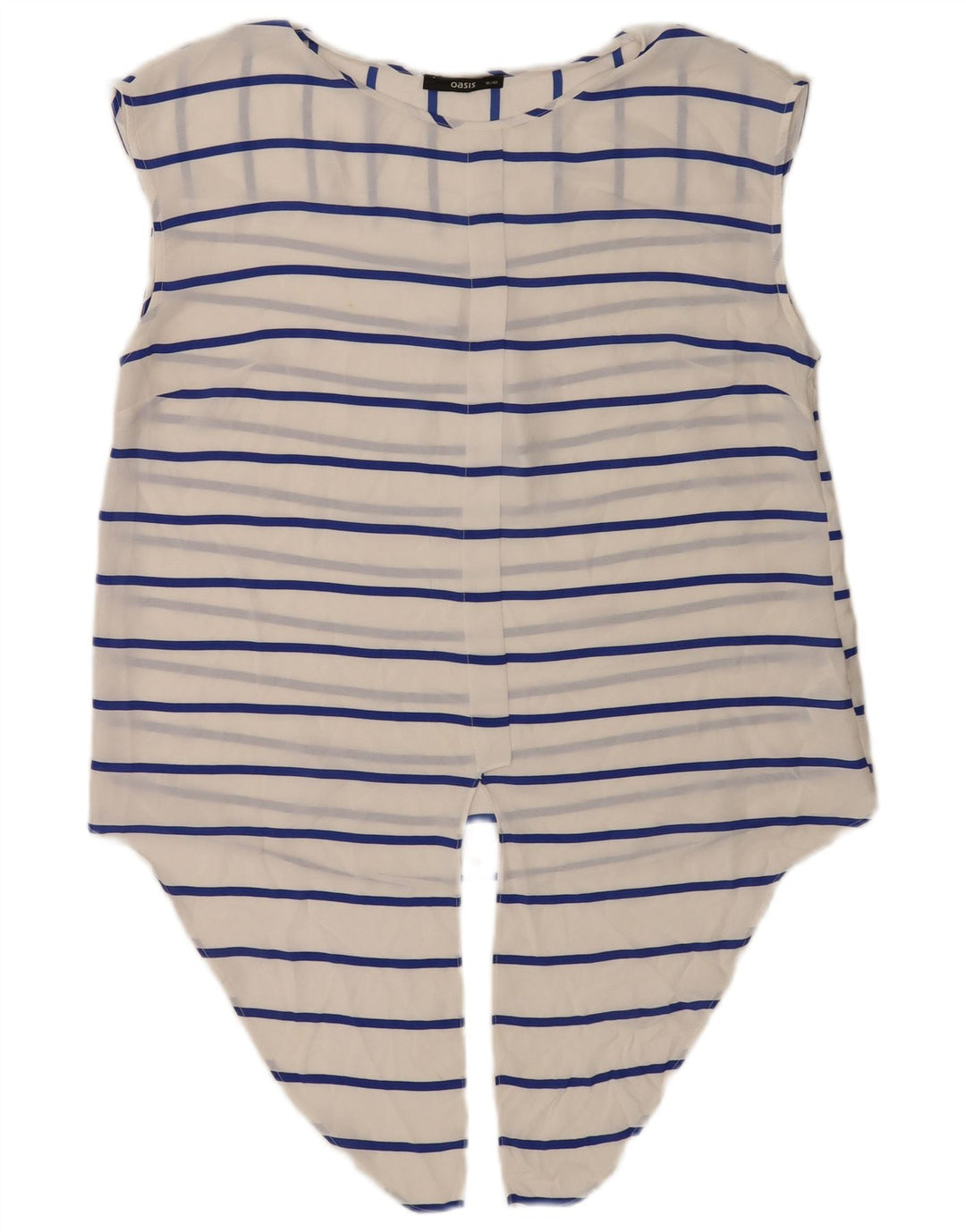 Oasis Blusa sin mangas con lazo frontal para mujer UK 46 Large White Stripes