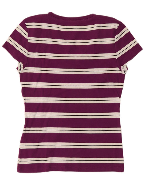 Tommy Hilfiger Camiseta para Mujer Top UK 40 Grande Algodón a Rayas Morado